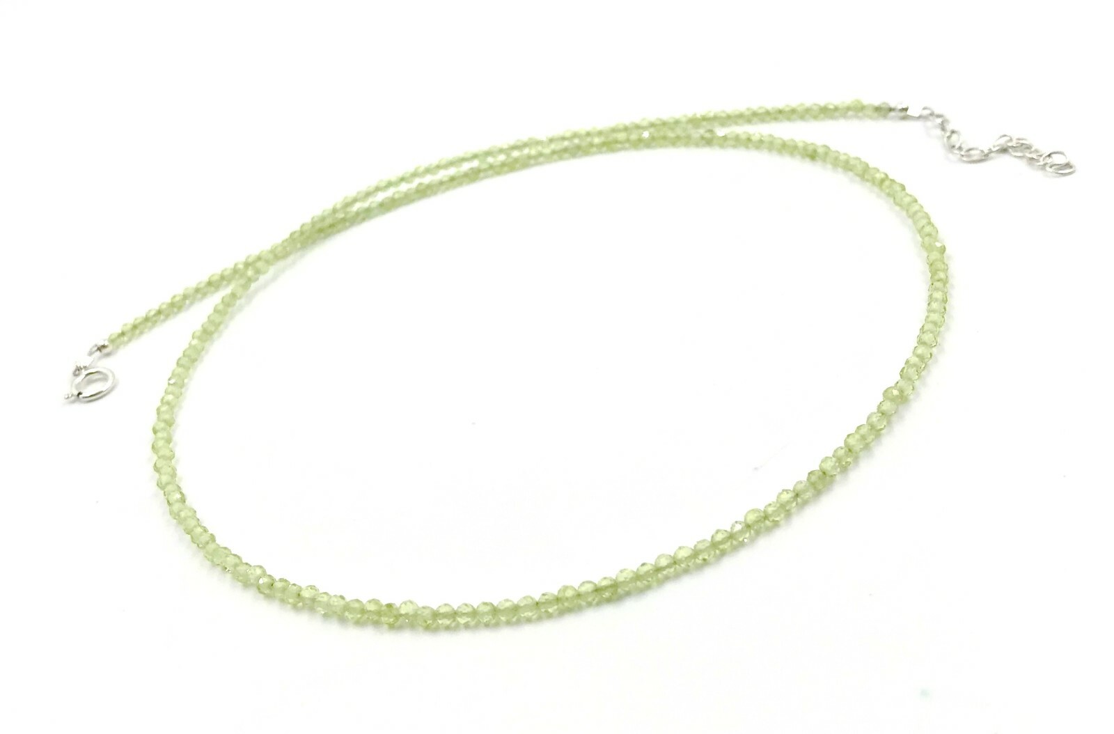 Genuine Peridot Beads 925 Silver Necklace Jewelry Women Handmade USA SELLER