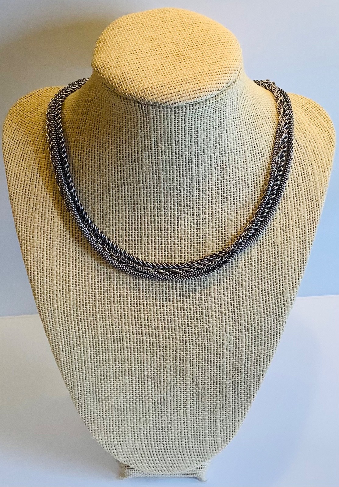 Silpada N1719 Sterling Silver (4) Multi-Strand 16-18” Necklace Oxidized Popcorn