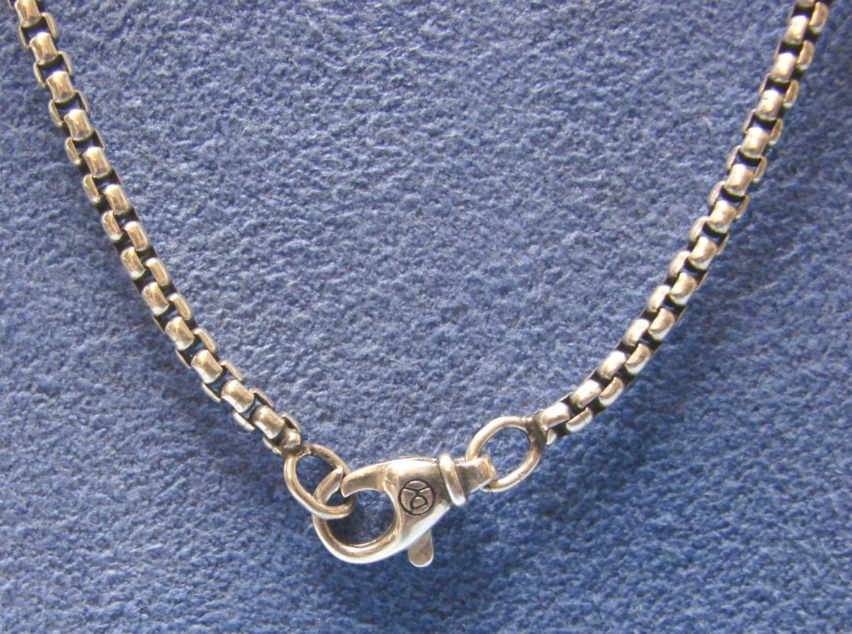 David Yurman Sterling Silver Box Chain Necklace 22″ 2.75 mm