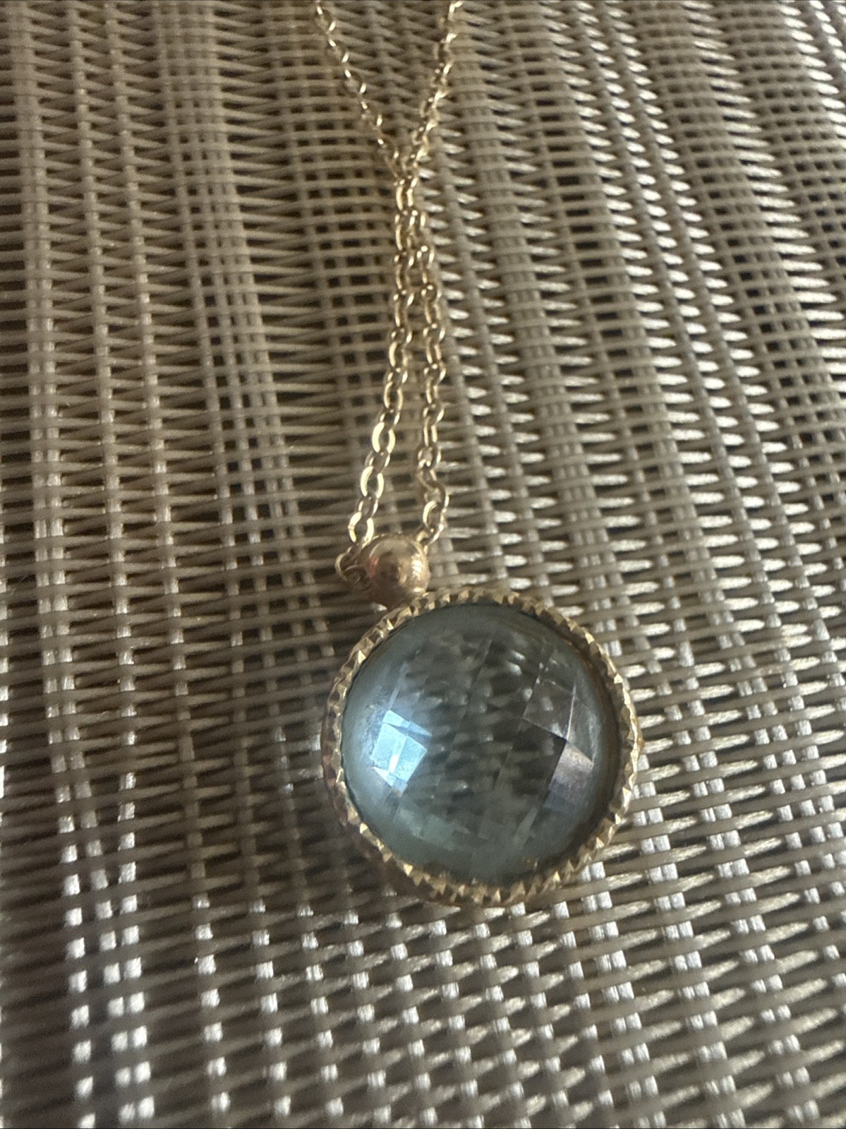 14k Yellow Gold and Natural Topaz Neckless 17 Inch Plus Extension Chain