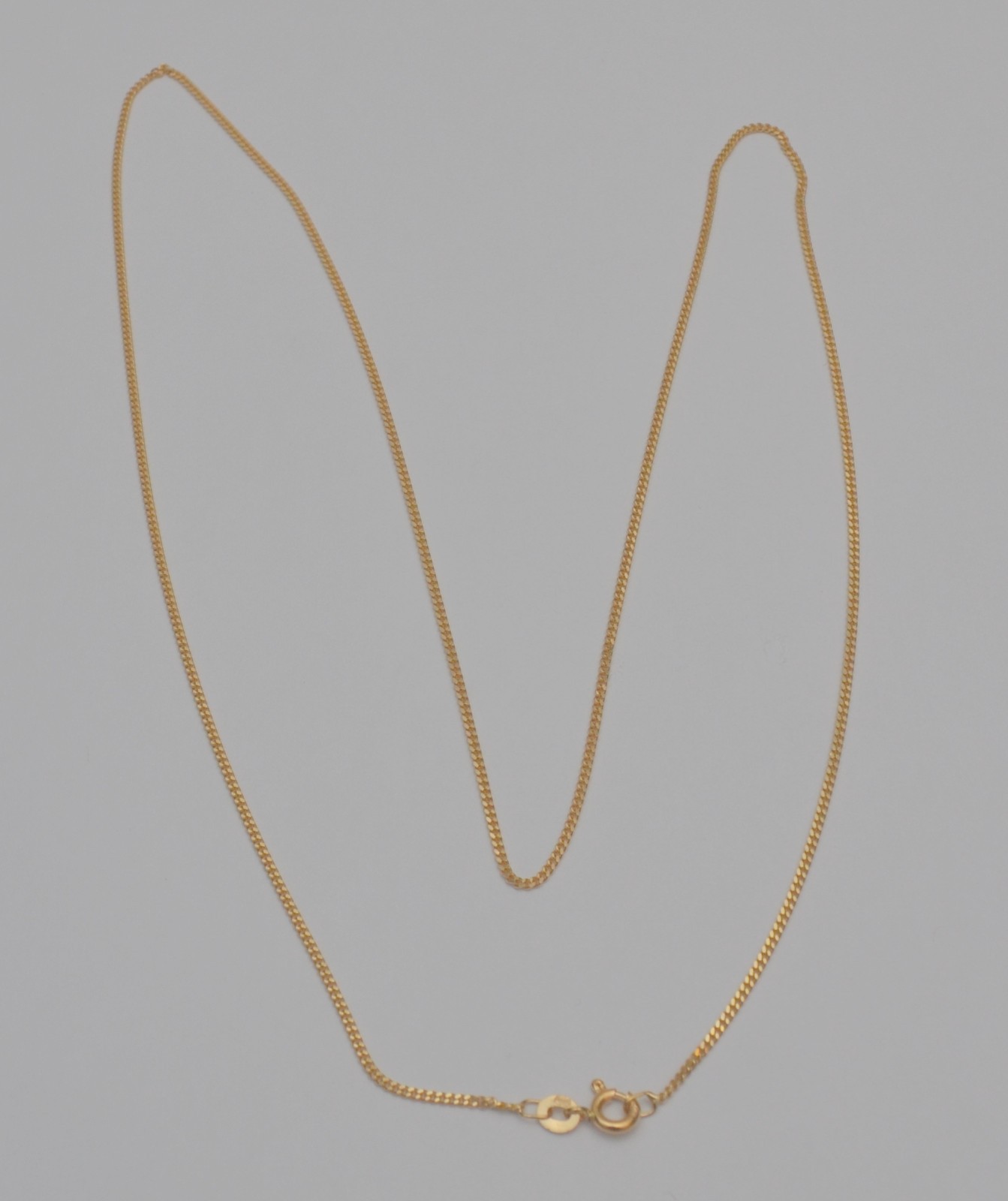 18K Yellow Gold Cuban Link Chain Necklace 1.4mm 23.5” C8