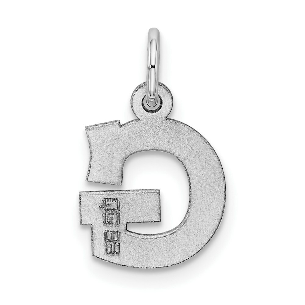 Sterling Silver 925 Small Block Letter G Initial Charm Pendant 0.63 Inch