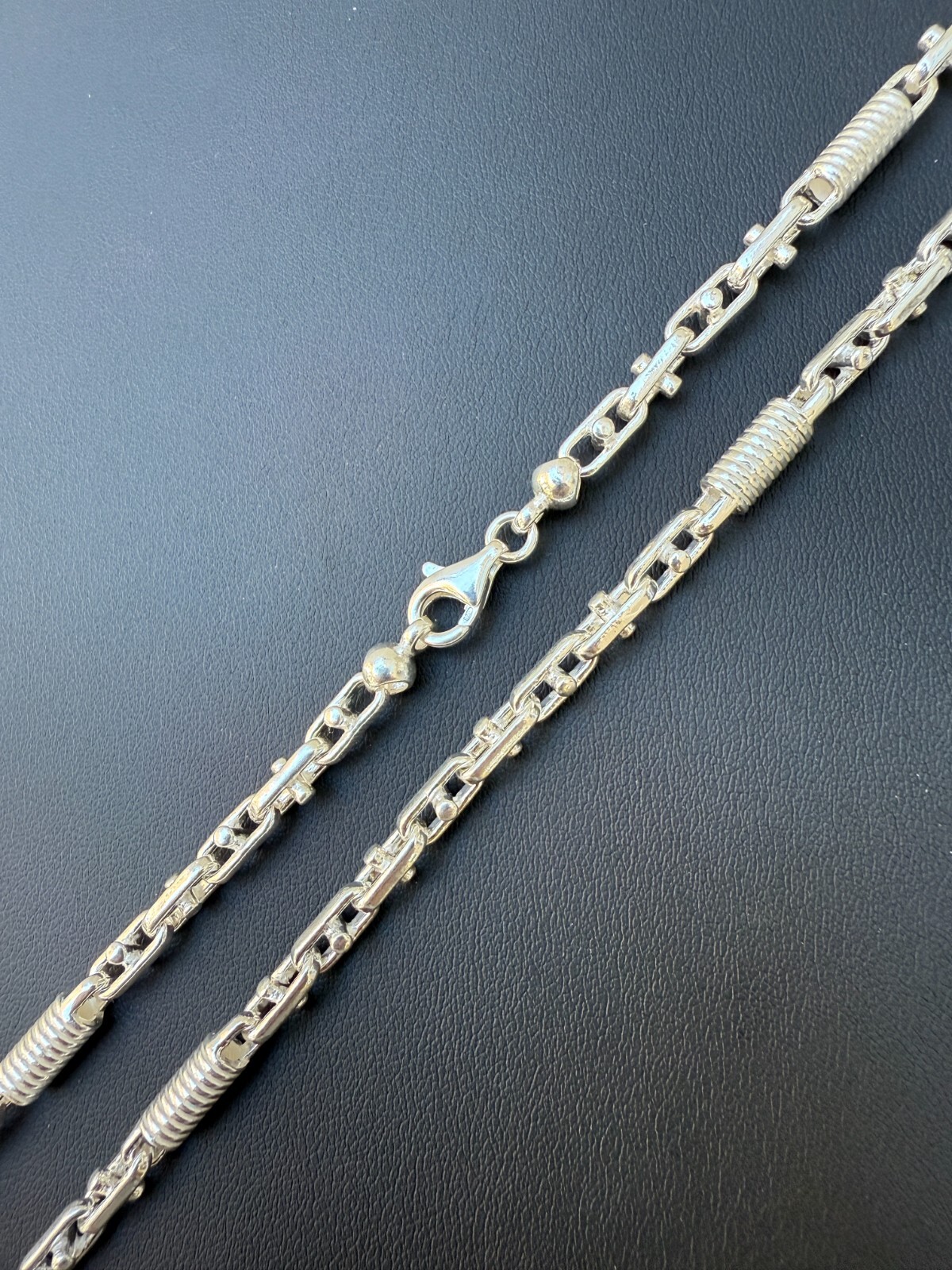 Real 925 Sterling Silver Handmade 5mm Spring Barrel Bullet Rolo Chain Necklace