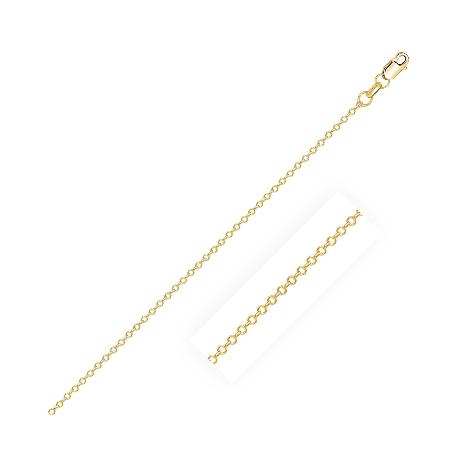Diamond Cut Cable Link Chain, 18K Yellow Gold, Sizes 16-18, 0.80 mm, Sparkle