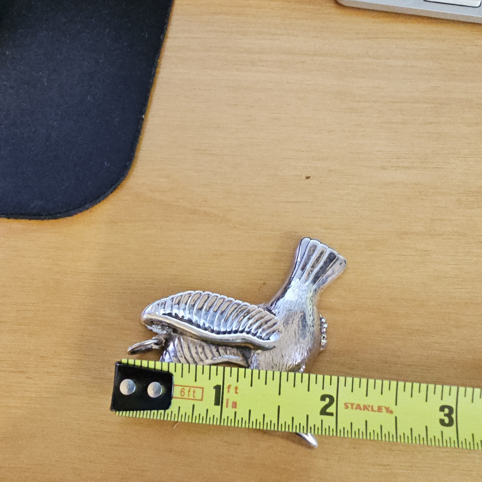 925 Sterling Silver Bird Pendant. 2×2 In. Marked 925 On Back. May Be Hollow?