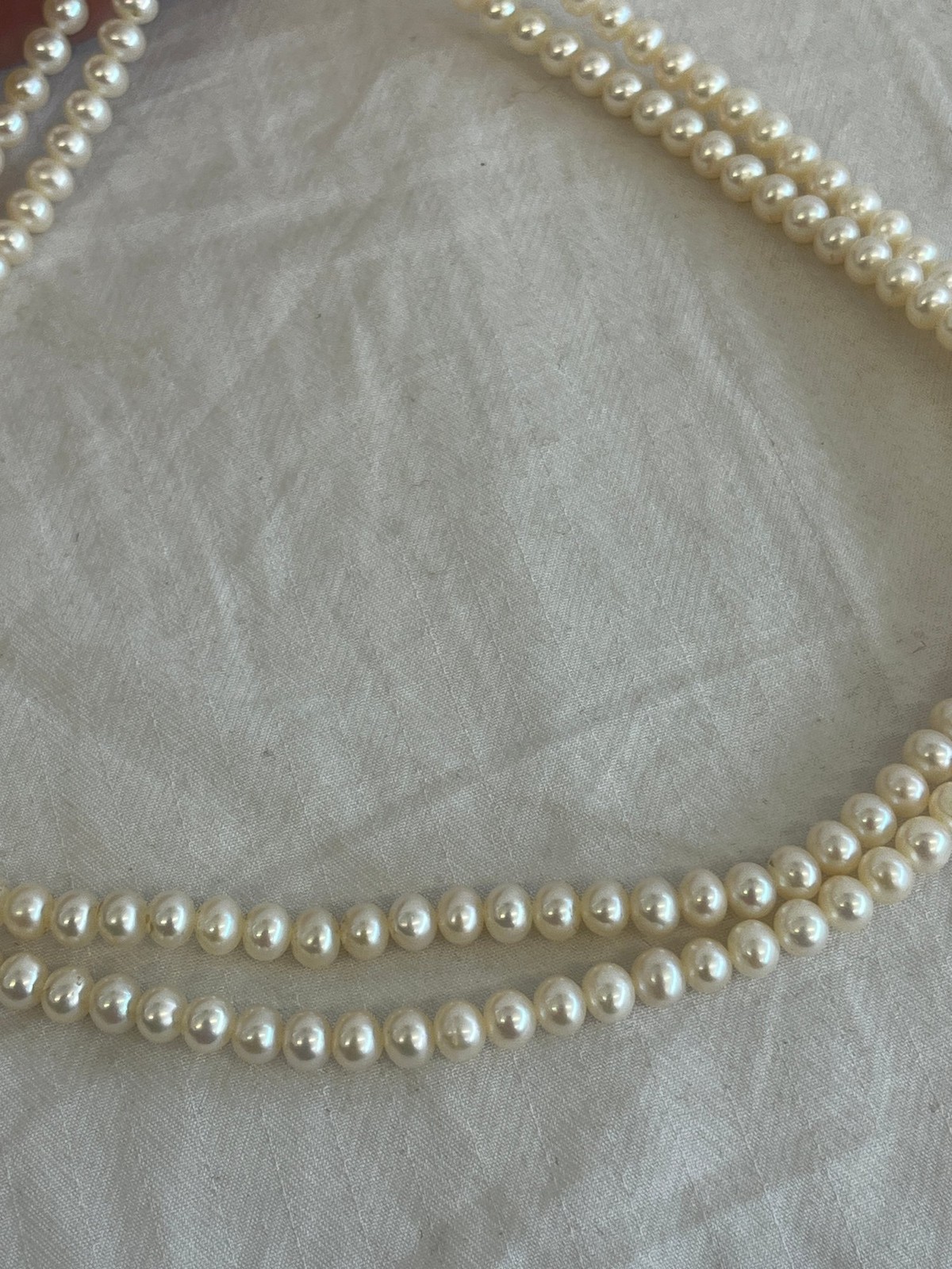 Vintage Lotus 9ct Gold Cultured Pearls Double Strand Necklace with Box