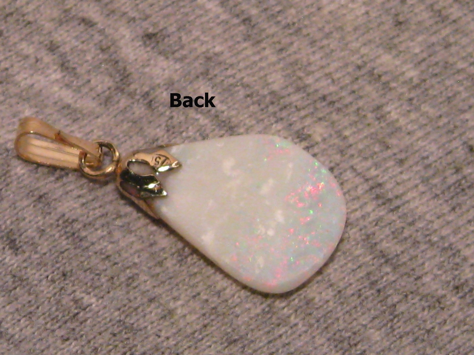 3.5 ct. Shell Opal Pendant – Solid Australian Gem Opal – 14k Yellow Gold