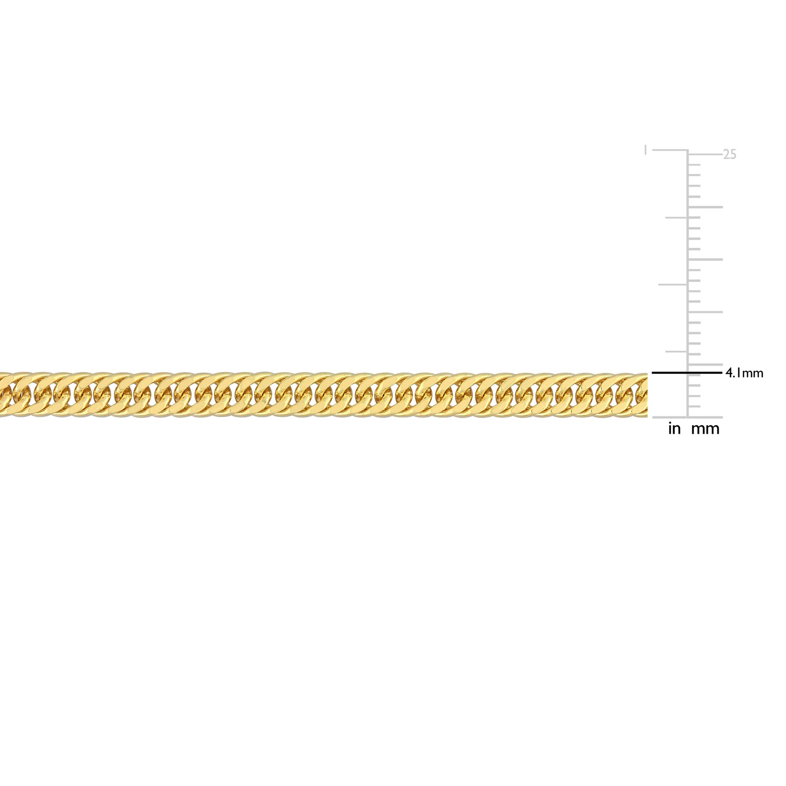 Amour Yellow Plated Sterling Silver Double Curb Link Chain 24″ Necklace