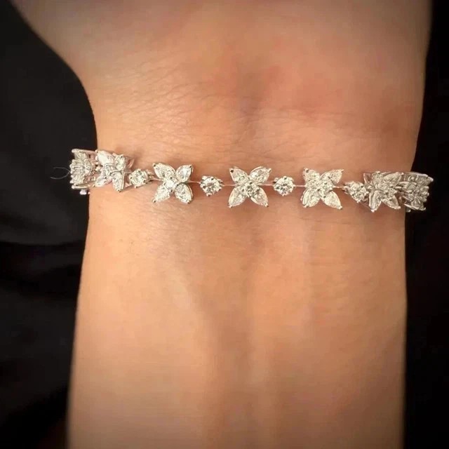6Ct Round Cut Lab-Created Diamond Women’s Tennis Bracelet 14K White Gold Plated