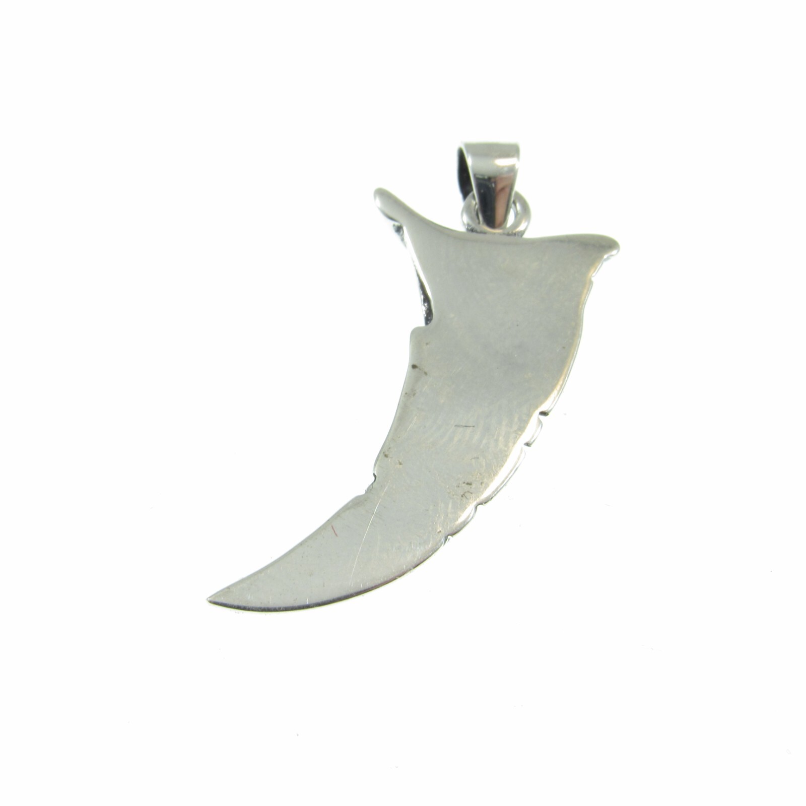 Solid 925 Sterling Silver Tribal Tooth Sabertooth Pendant – Wolf Fang Charm