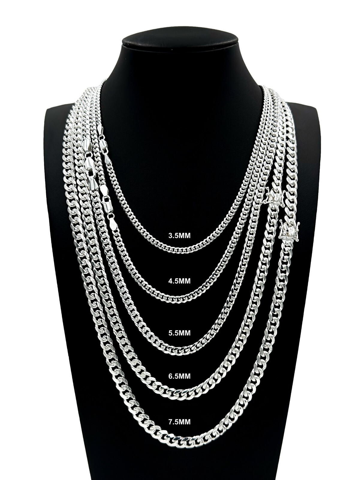Real 925 SOLID Sterling Silver MIAMI CUBAN LINK CHAIN Necklace or Bracelet ITALY