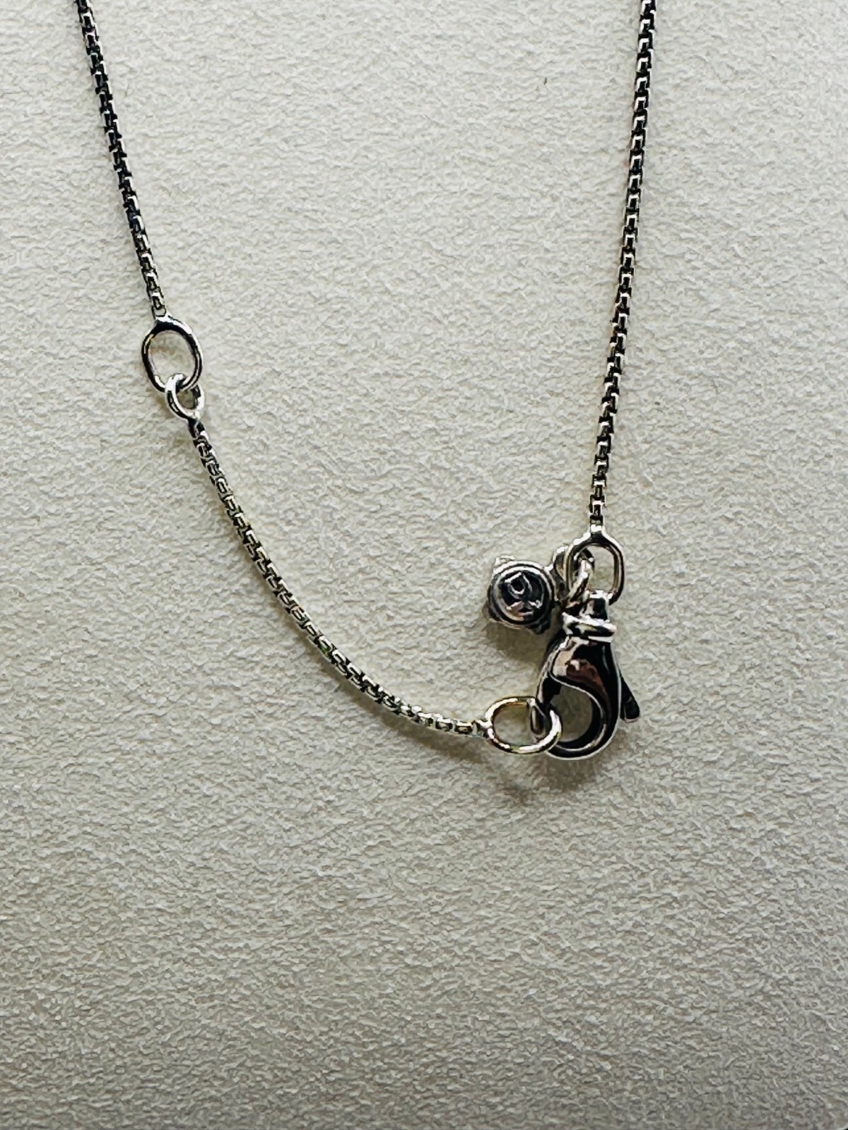 David Yurman Sterling Silver 925 Chatelaine Pendant Necklace w/ Black Onyx. I-89