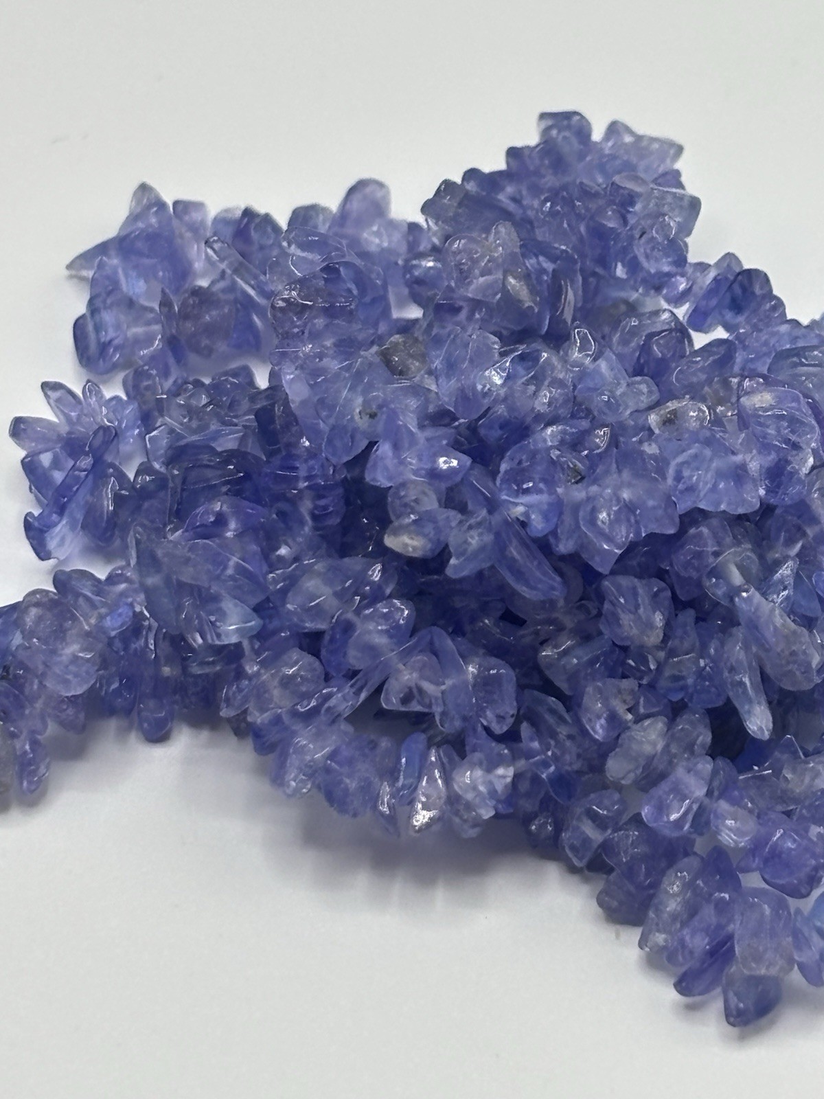 Tanzanite Chip Beaded Necklace Dainty Fashion Jewelry 35” Purple