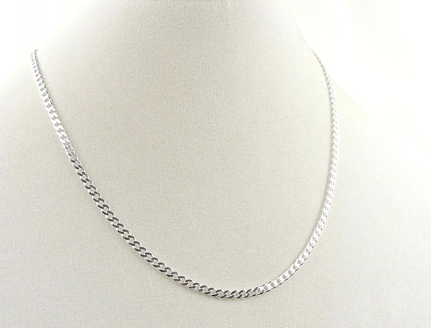 Sterling Silver 3 mm 080 Gauge Curb Necklace 16″ – 30″ – Free Gift Packaging