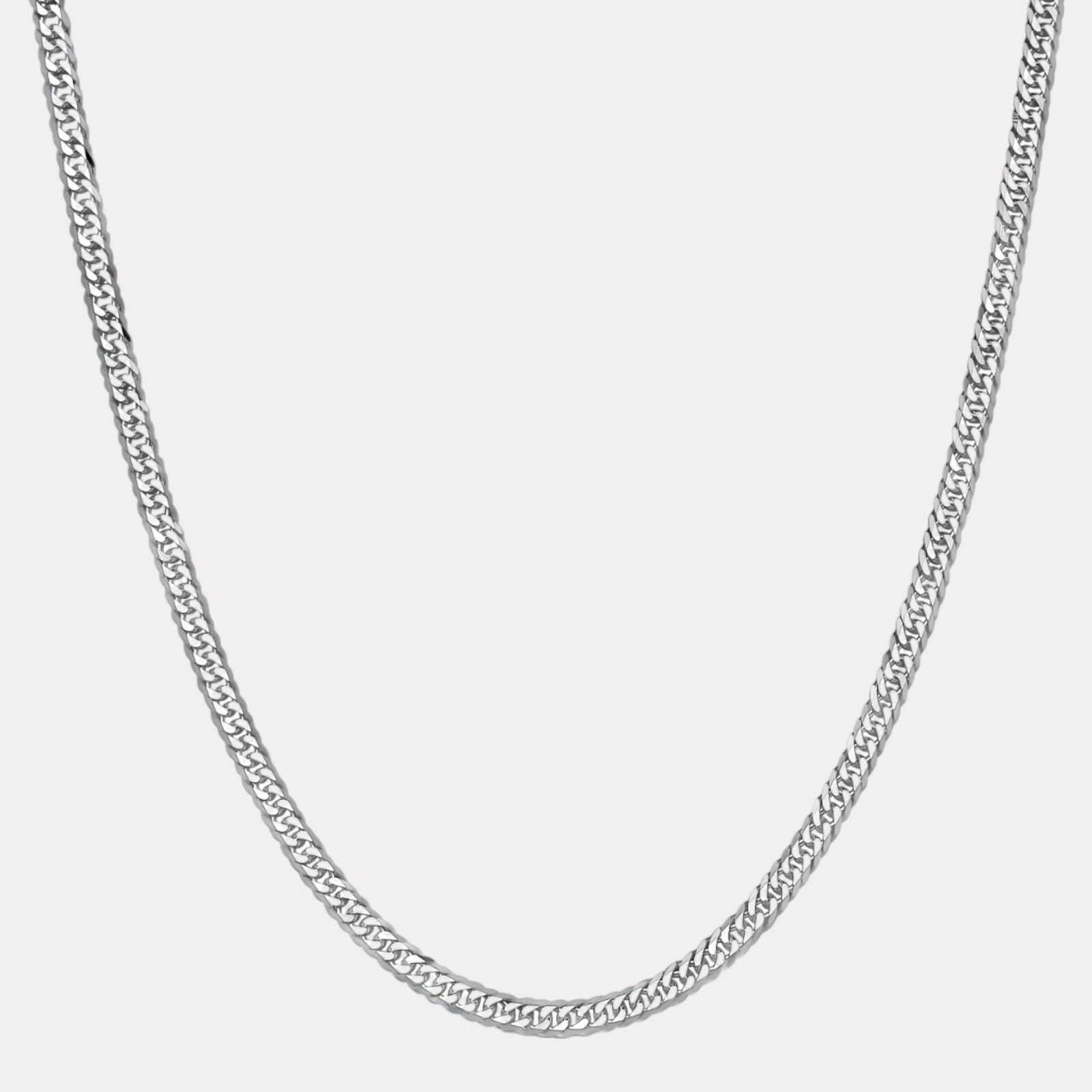 6mm Double Curb Chain Necklace – Real Solid 925 Sterling Silver MADE IN ITALY