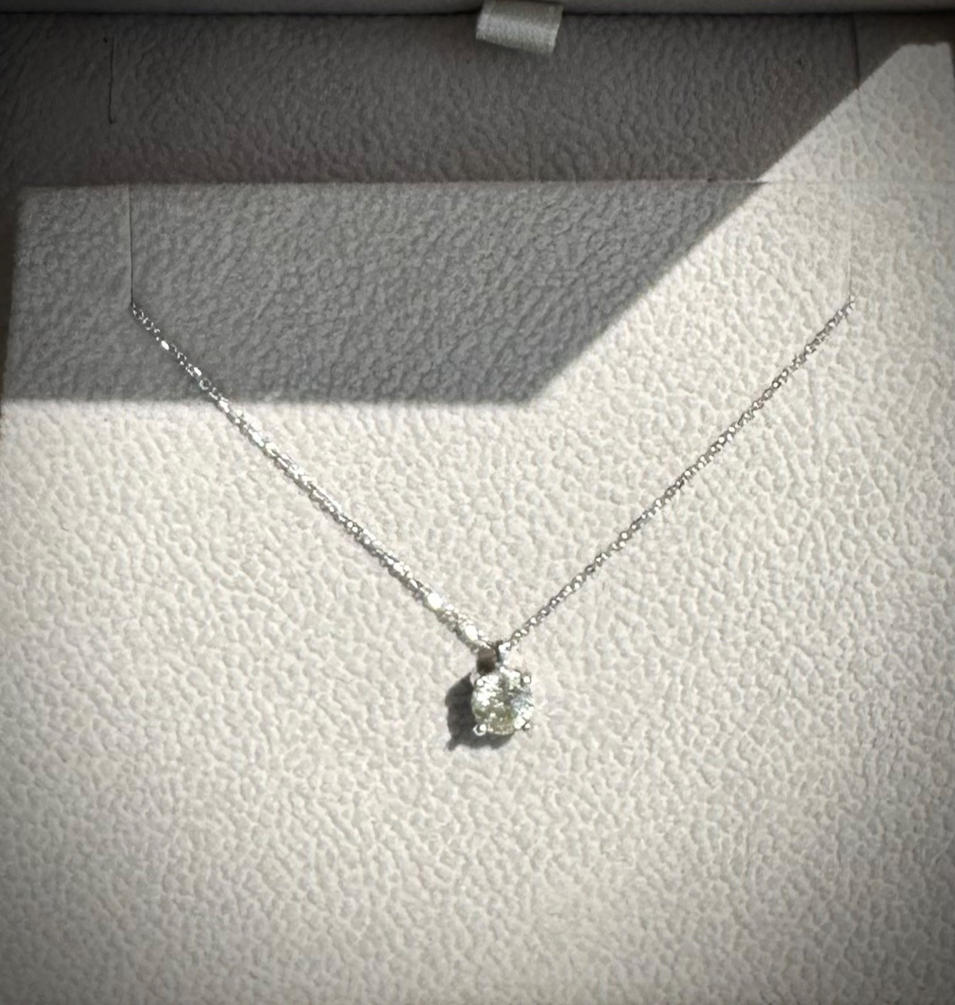 Natural Fancy Light Yellowish Gray Diamond Solitaire Pendant | 0.50 ct VS1 | 18K