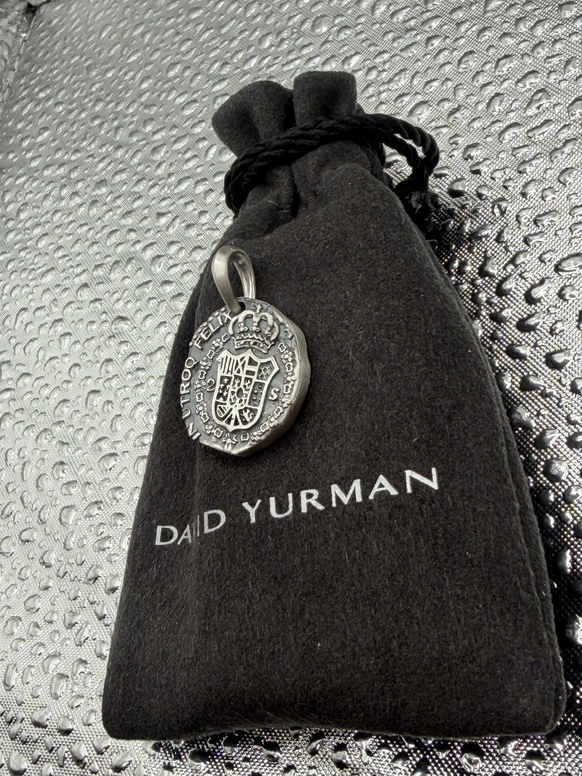 David Yurman Sterling Silver Shipwreck Coin Amulet Pendant