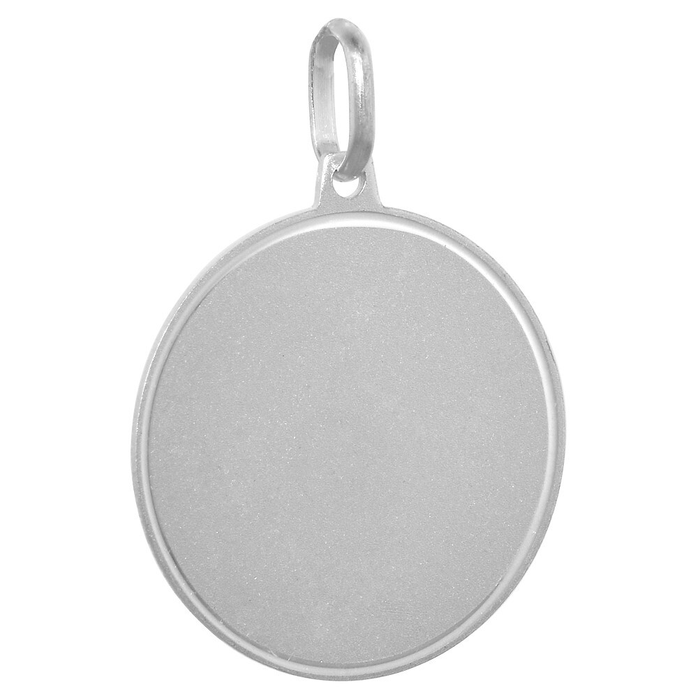 925 Sterling Silver Round Disc Pendant for Engraving 7/8 Inch (22mm) Tall