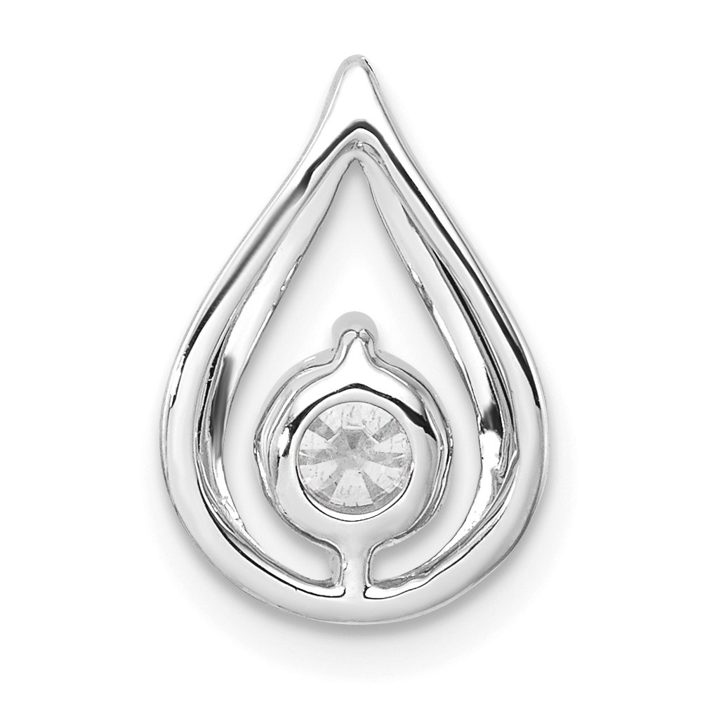 14k White Gold 1/2 Ct Round Lab Grown Diamond VS/SI+ G+ Teardrop Fancy Pendant