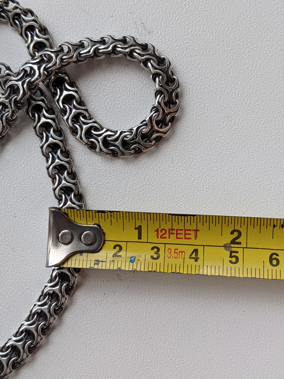 Solid 925 Sterling Silver Chain Necklace 65cm 25.6″ Heavy Mens 49.39g Jewelry