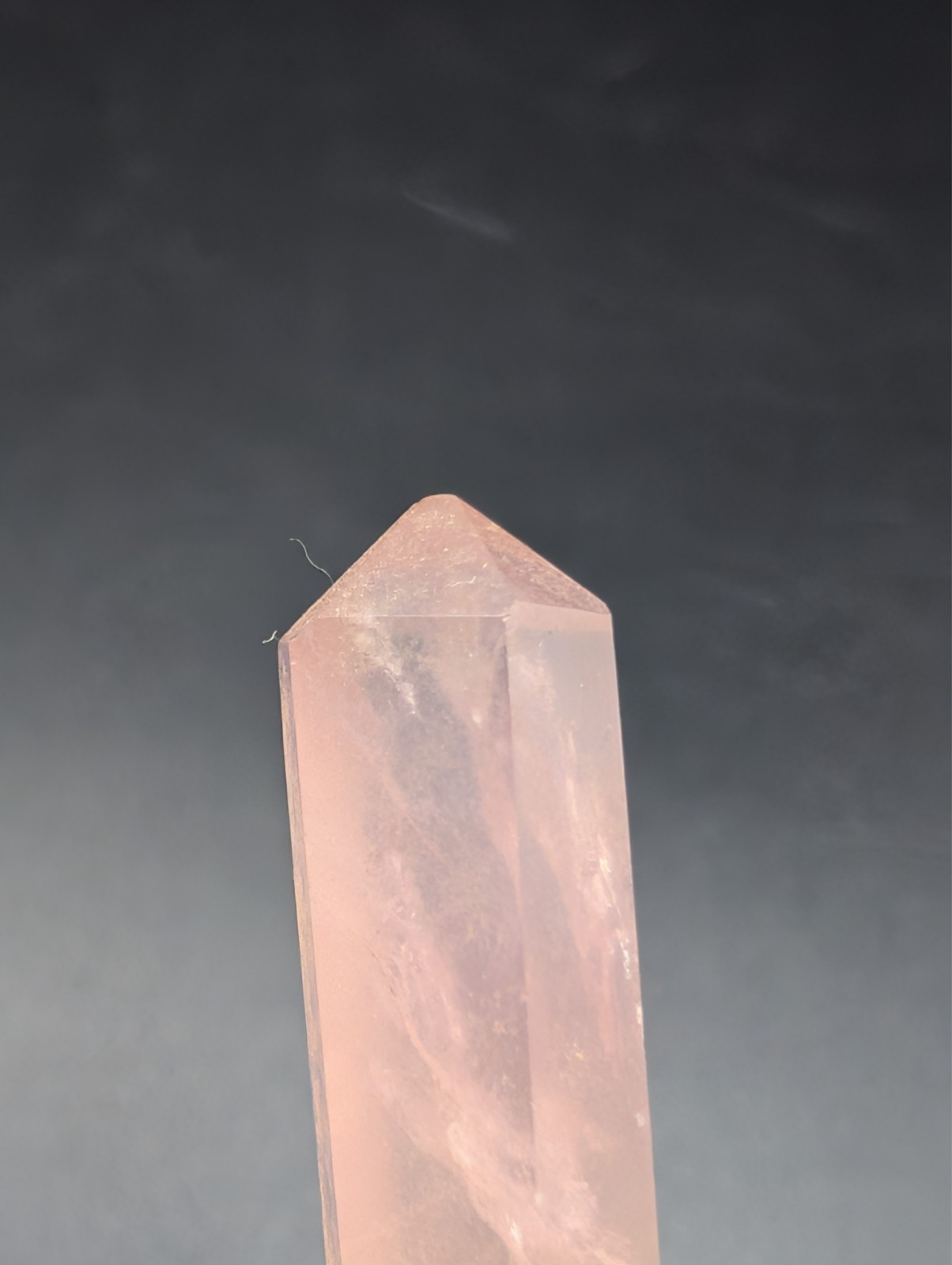 Unique Oxydised Sterling Silver Rose Quartz Point Ornate Pendant