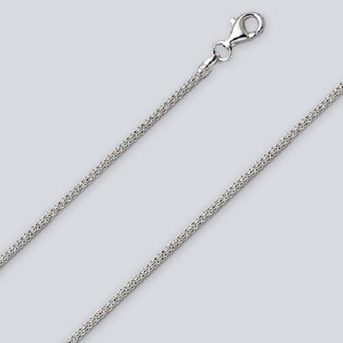 Popcorn Chain 1.7mm .925 Sterling Silver Necklace 16″ Lobster Clasp