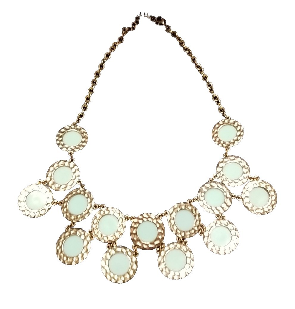 Amazonite Colored, Reverable, 21″ Adjustable Statement Station Necklace Unsigned