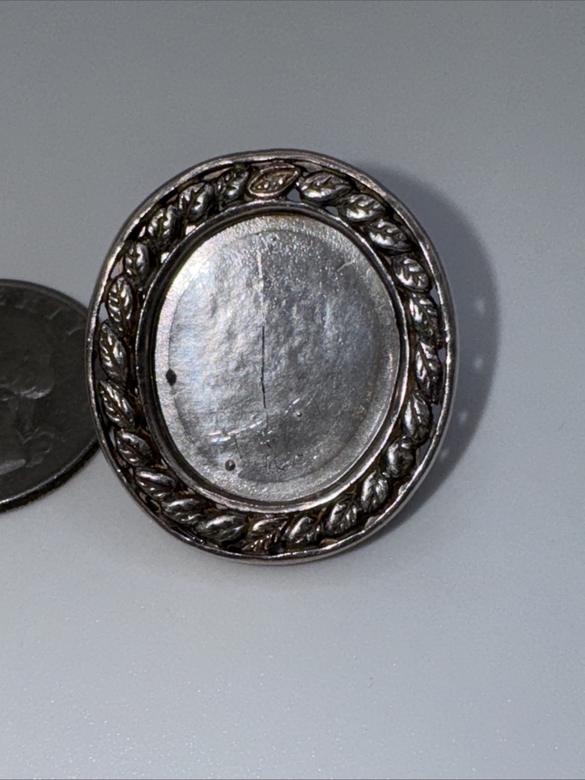 8.1g VTG Sterling Silver 925 & 10k Picture Frame Brooch Pendant Pin