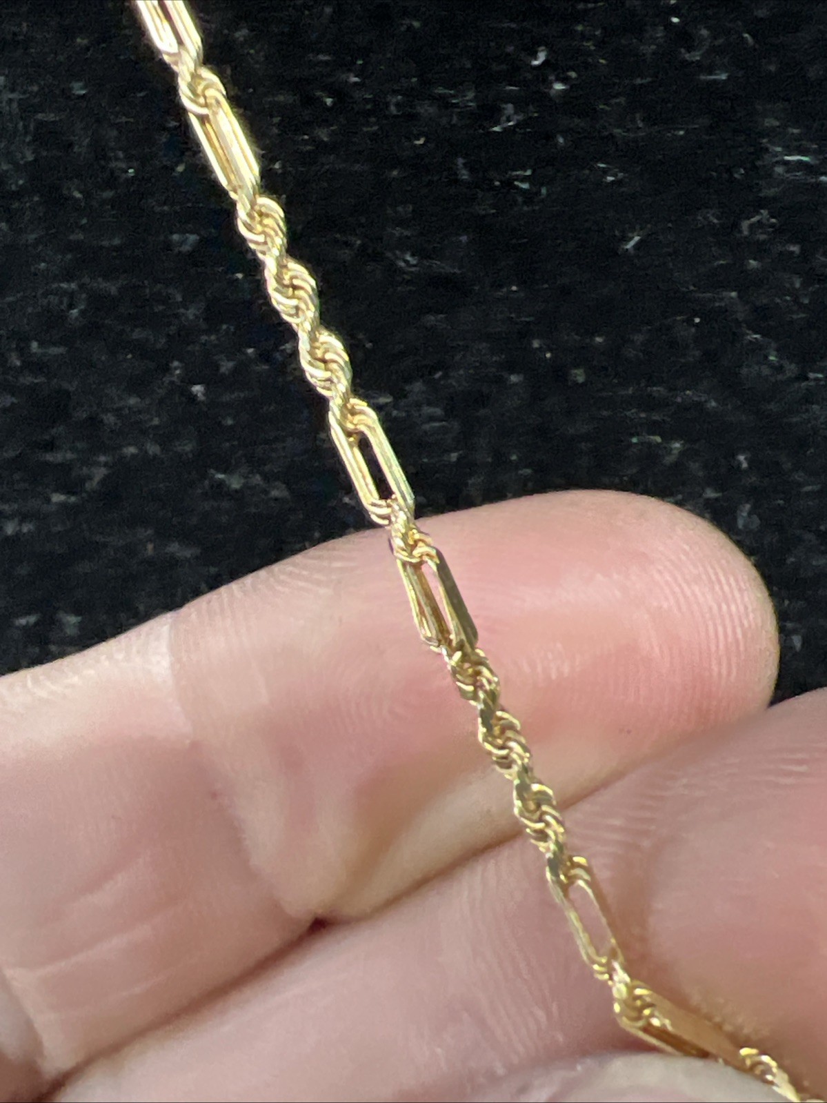 Solid 14k Gold Rope Chain Necklace 18 Inch About 4.6 Grams Amazing Shape! G1