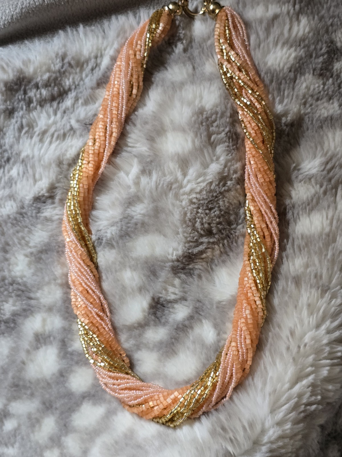 $200 Ross Simons 18k/Sterling Silver Murano Coral Gold multi strand Necklace