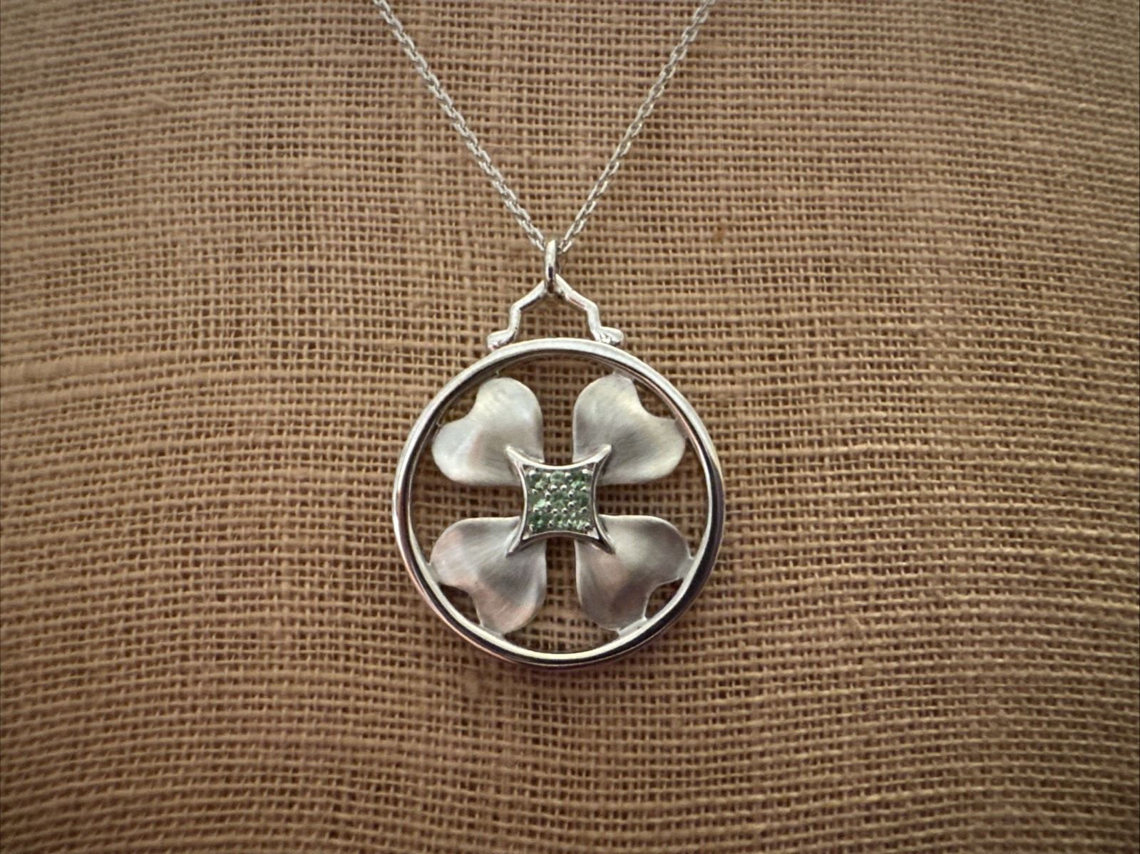 NEW MONICA RICH KOSANN Sterling “Lucky Charms” Clover Charm Tsavorite