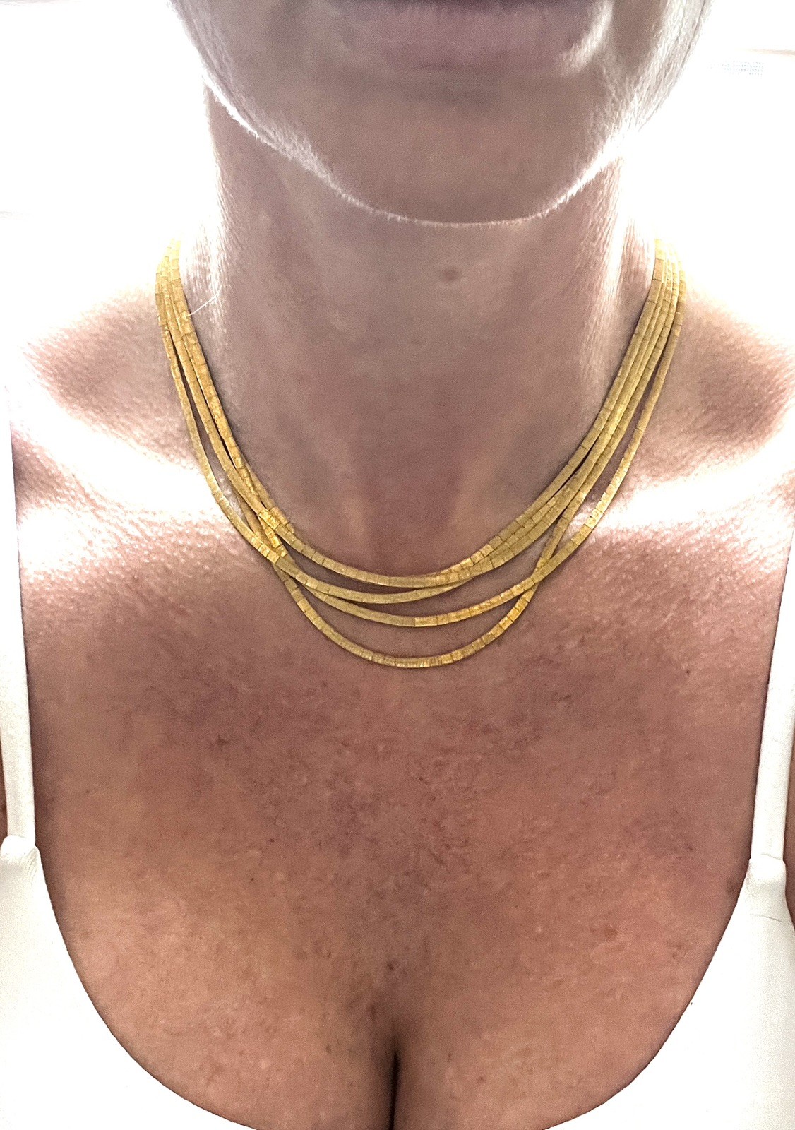 Vicenza SET Italy 18K Gold Multi Strand Necklace & Bracelet. Heavy Luxury Estate