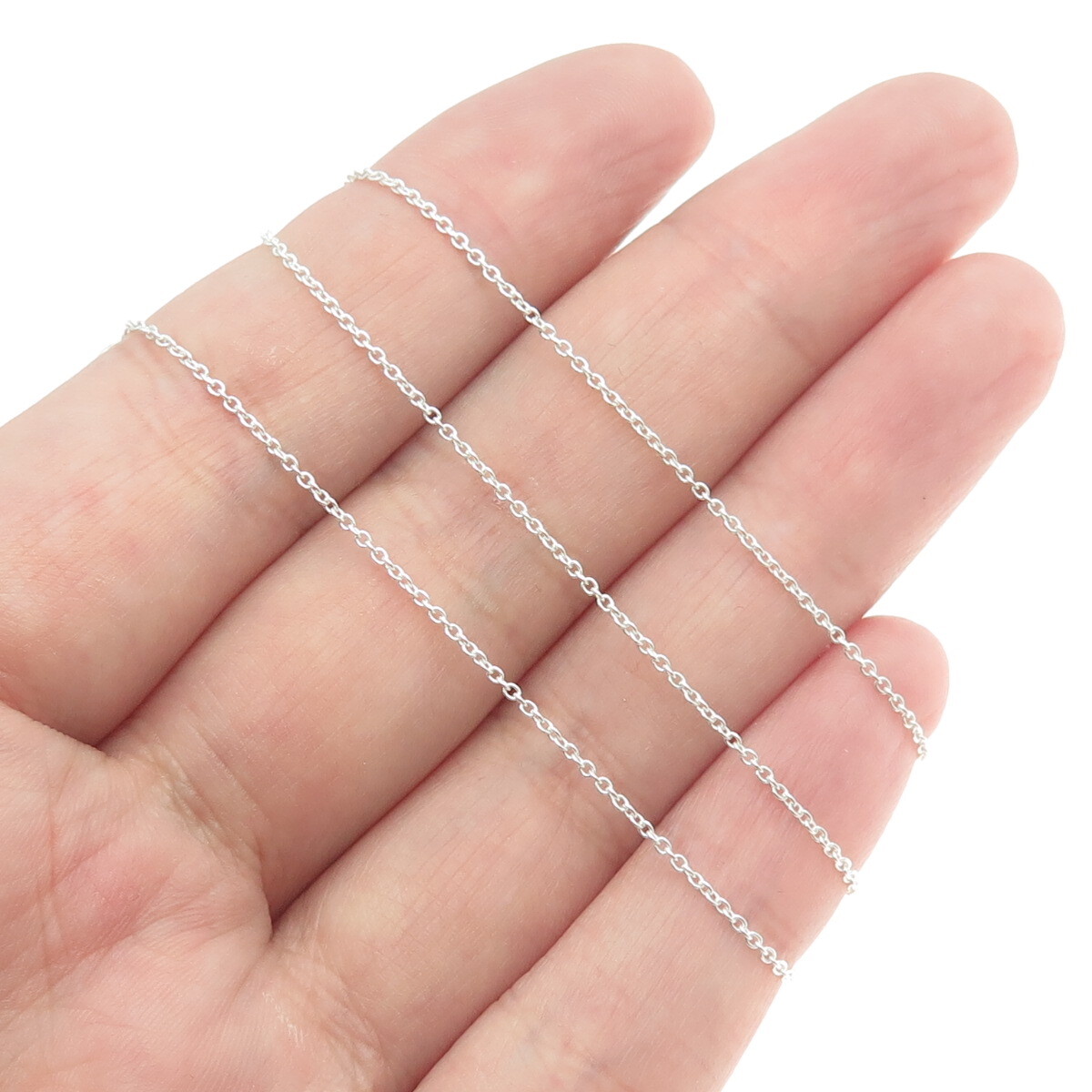 925 Sterling Silver Italy Cable Chain Necklace 16″