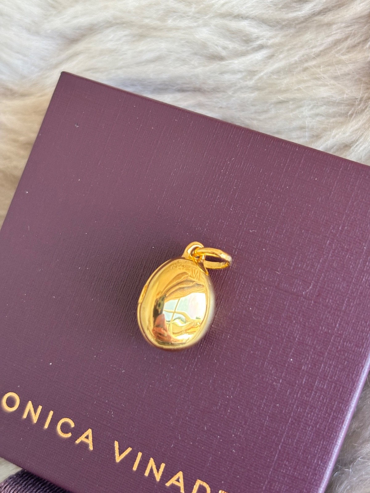 MONICA VINADER 💎 Locket 18k Gold & Rock Crystal RRP £99 Pre-Engraved