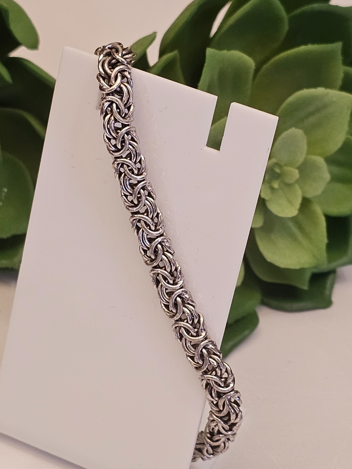 Byzantine Link Bracelet 925 Sterling Silver MADE IN ITALY 10.5 Grams 8 Inches
