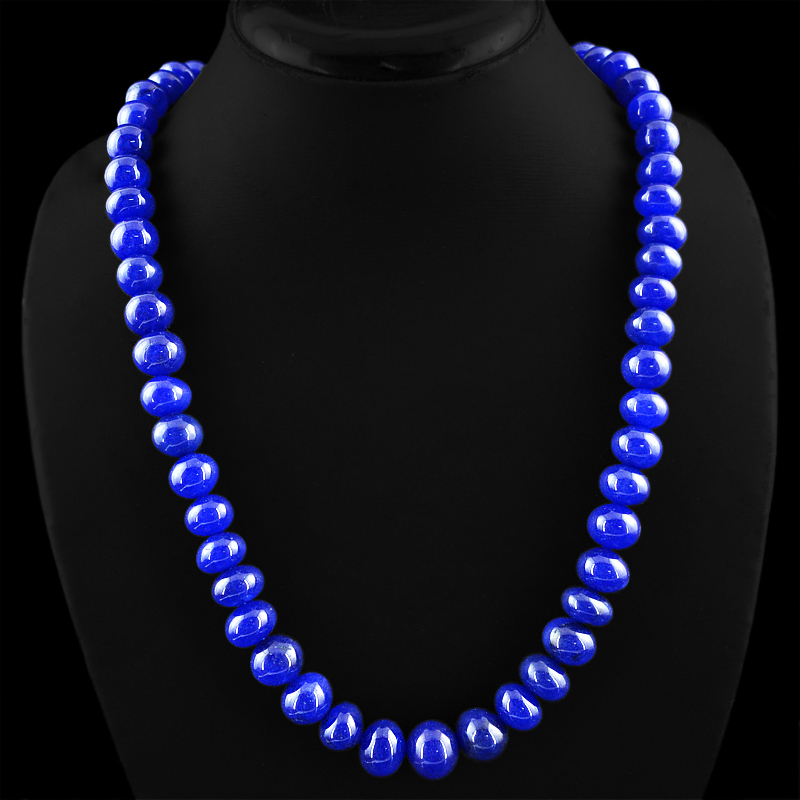 AMAZING 534.35 CTS EARTH MINED ENHANCED SAPPHIRE ROUND SHAPED BEADS NECKLACE