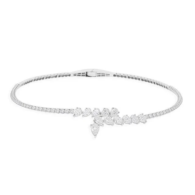 11Ct Pear Cut Lab-Created Diamond Women’s Necklace 14K White Gold Plated 18″