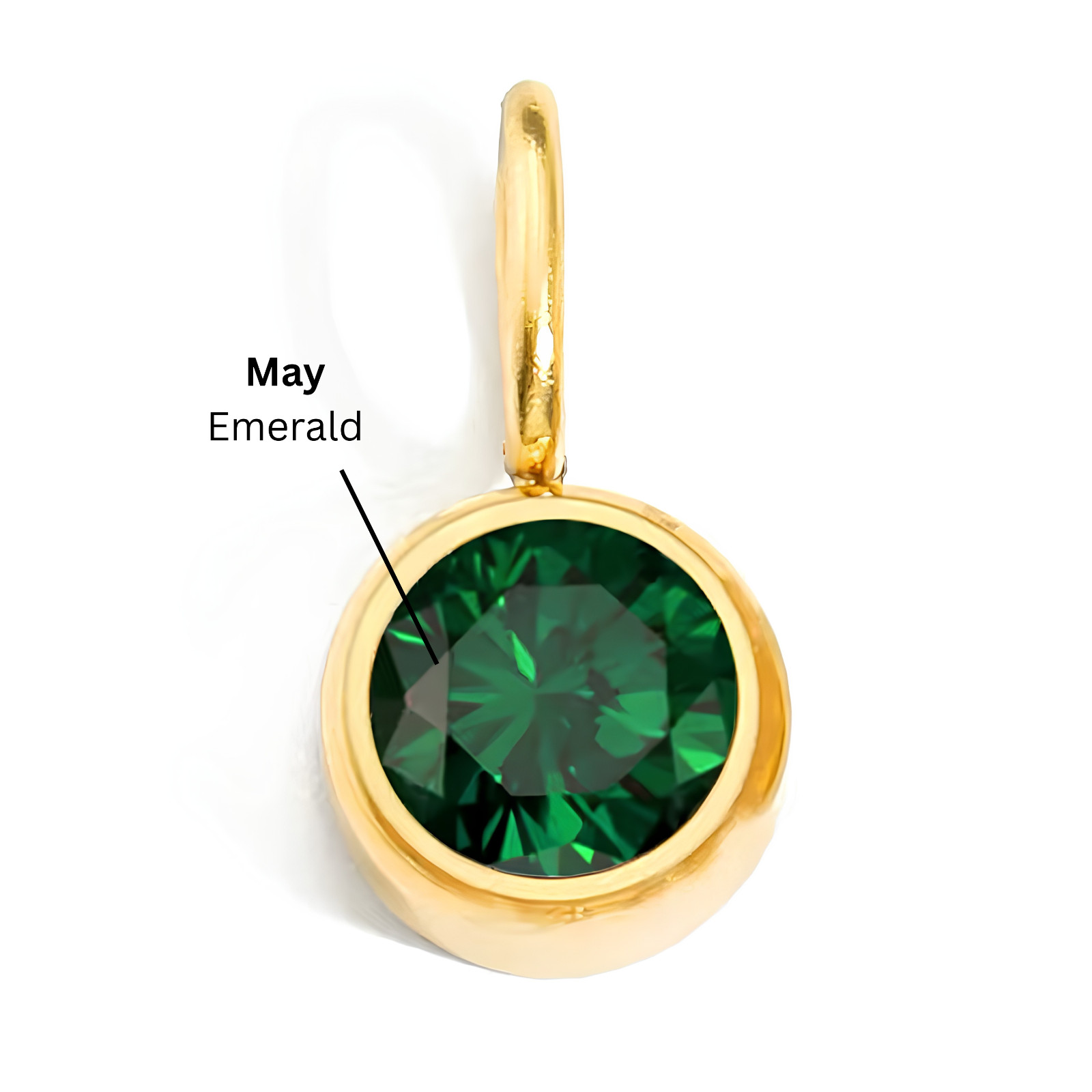 925 Sterling Silver Birthstone Dangle Charm Pendant 18k Gold Plated CZ Gift