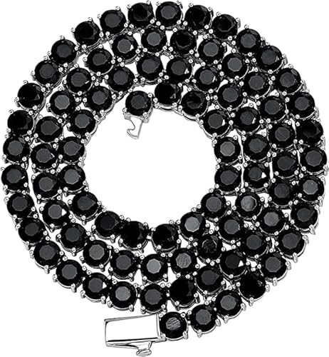 25Ct.14K White Gold Plated. Lab Created Diam 4MM Round Cut Choker Necklace 18″