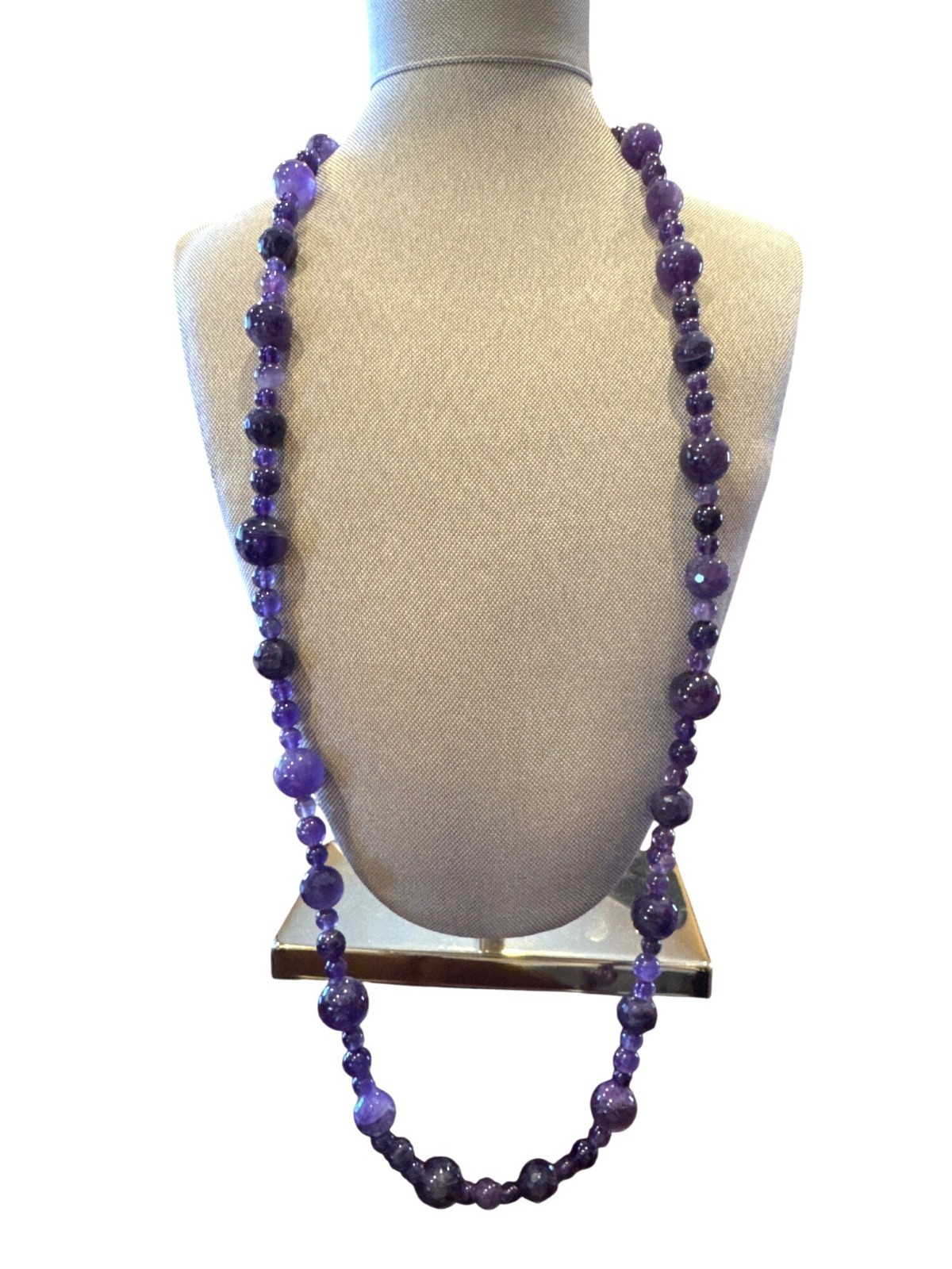 Mine Finds by Jay King DTR Sterling Silver 925 Amethyst Bead Necklace 34″-37″