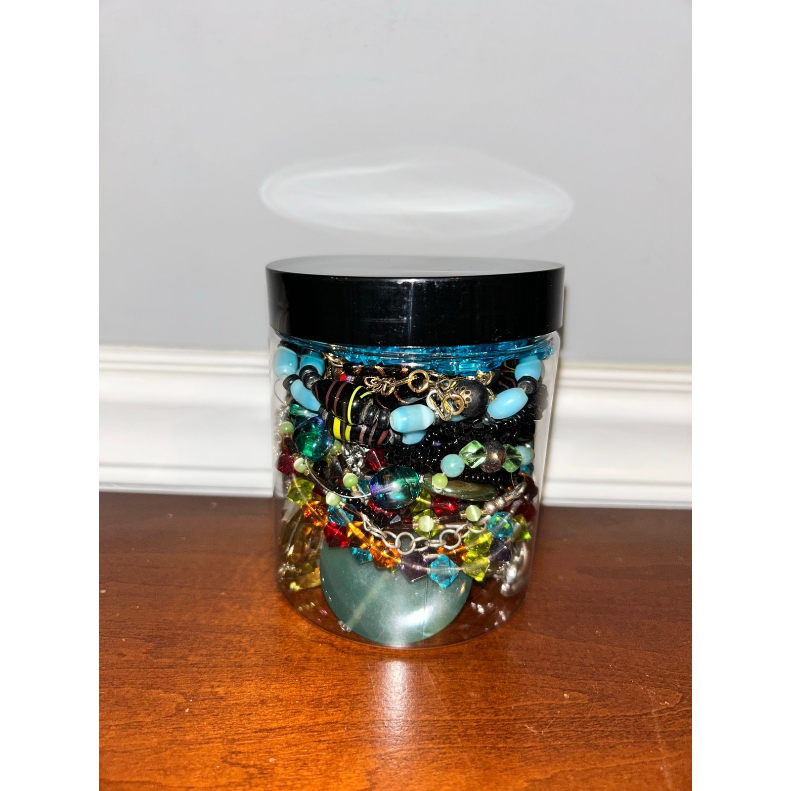 Gemstone and Glass Necklace Mystery Jar – Curated Wearable Estate Lot 16 oz