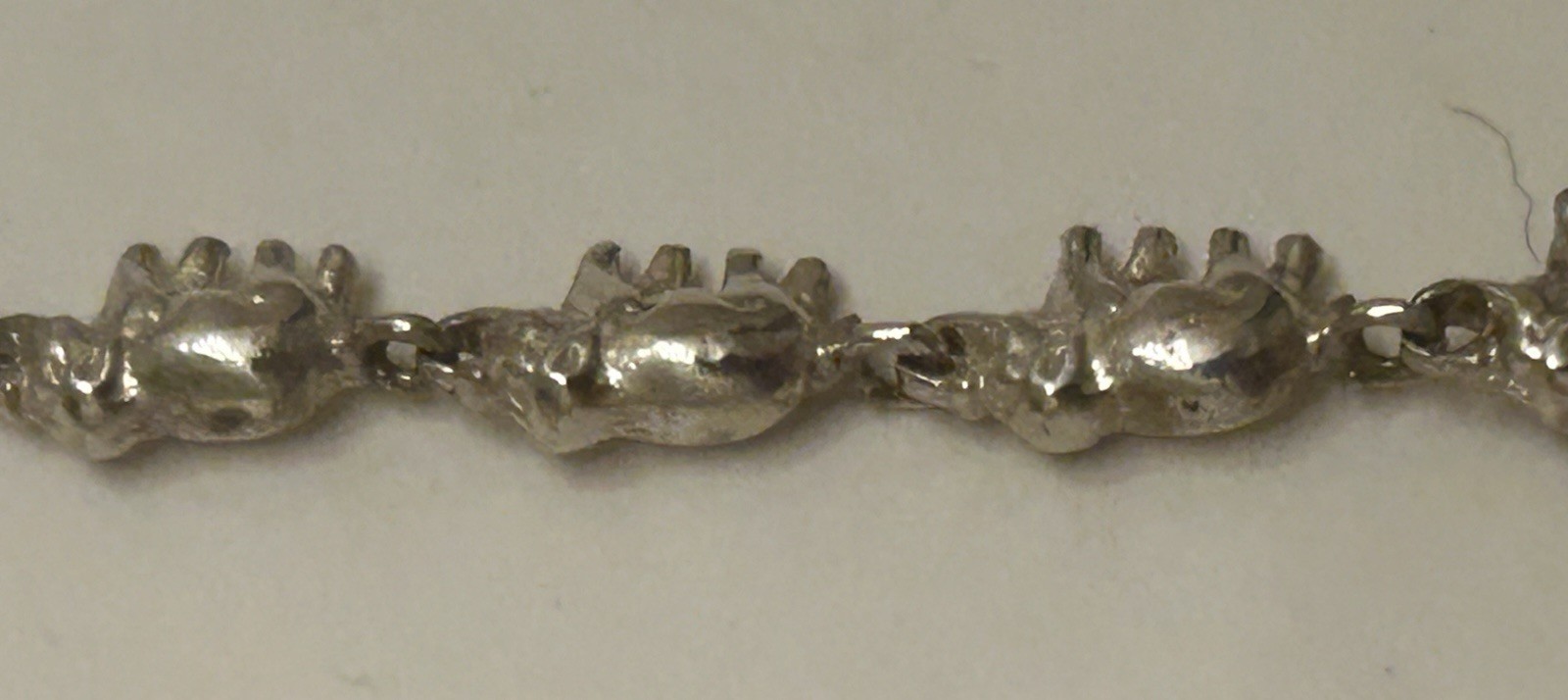 925 Sterling Continuous Pattern Elephants 18” Necklace, 35.5g