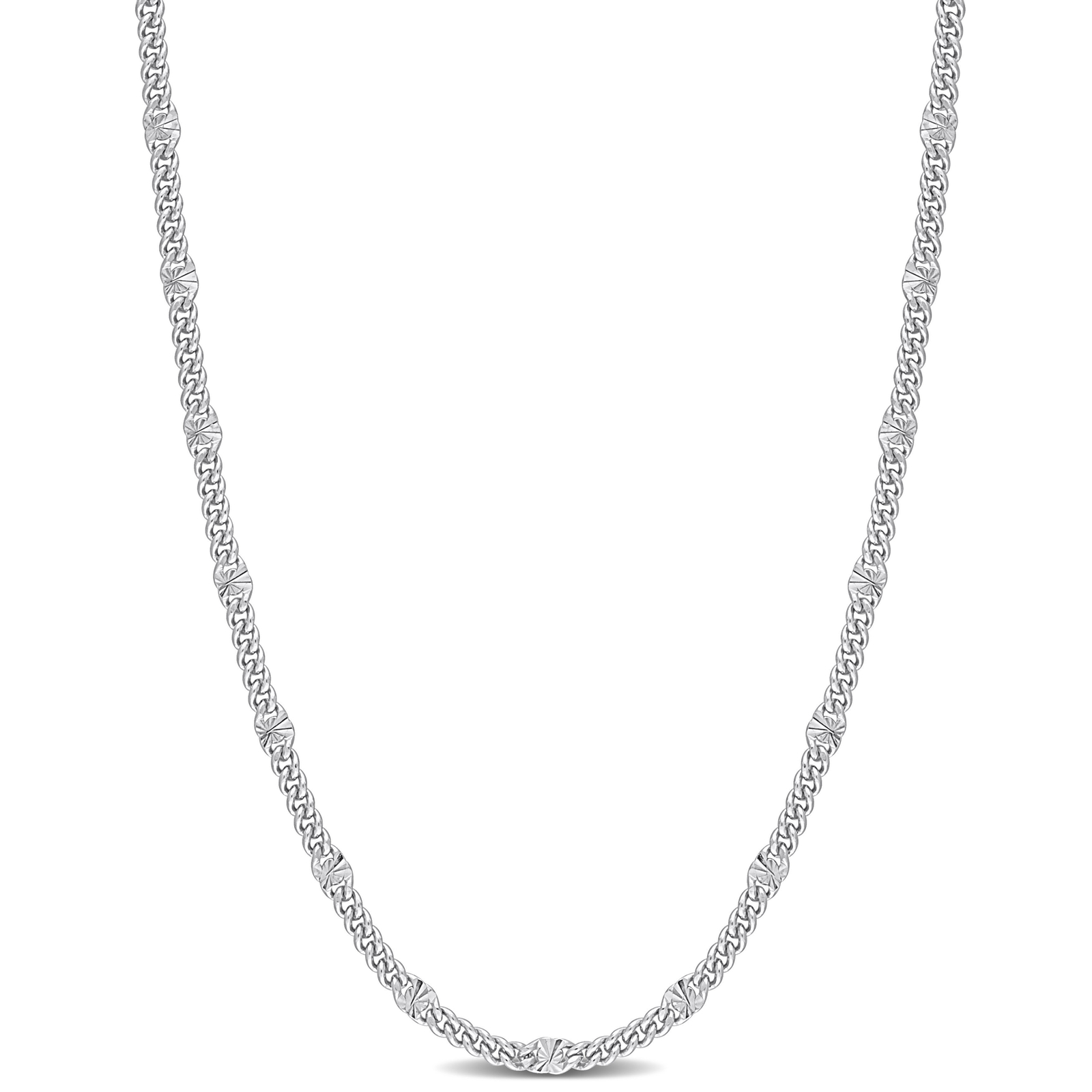Amour Sterling Silver 1.6mm Double Curb Link Chain Necklace – 24 in.