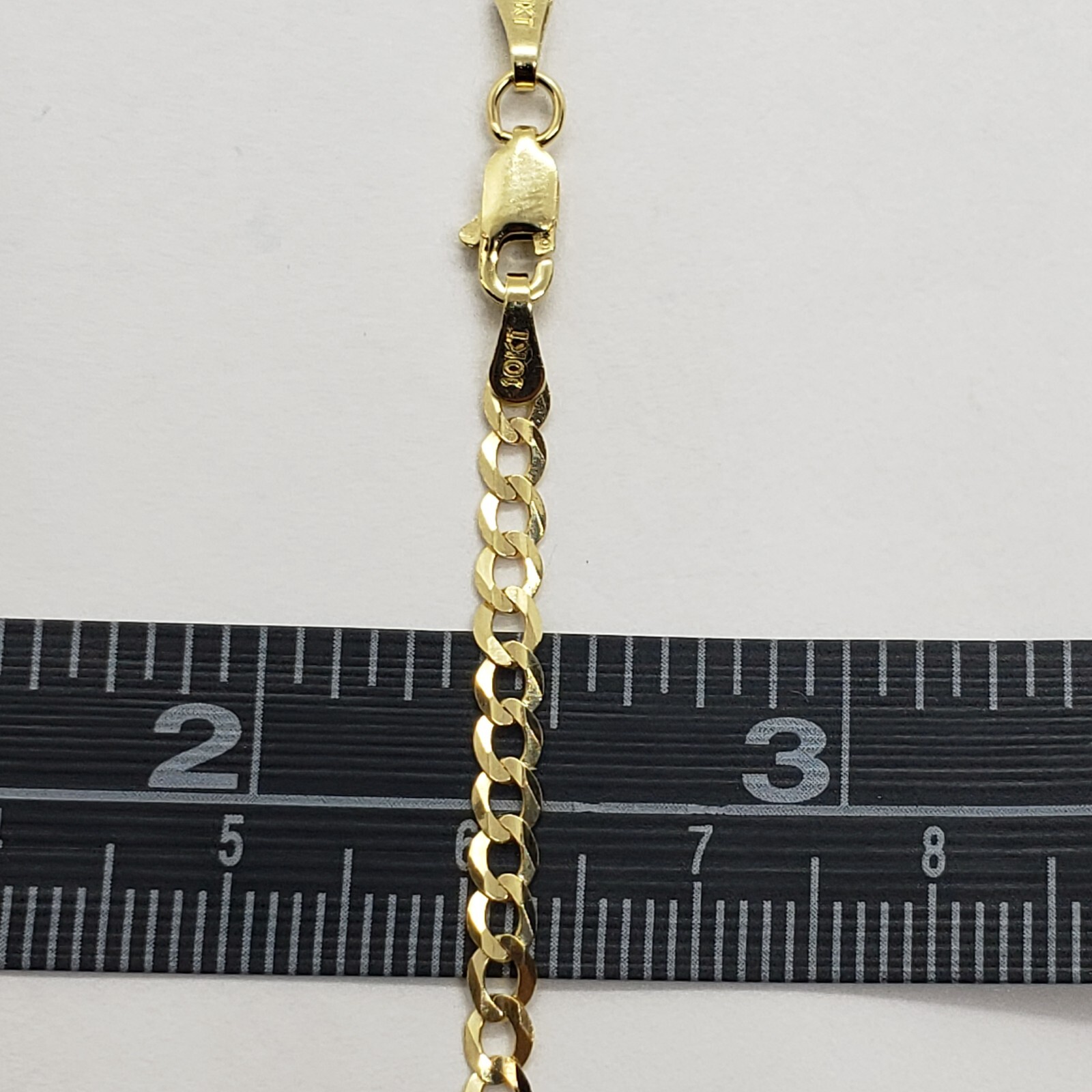 10K Yellow Gold Solid Cuban Link Chain Curb Necklace Bracelet 3mm, 7″~30″