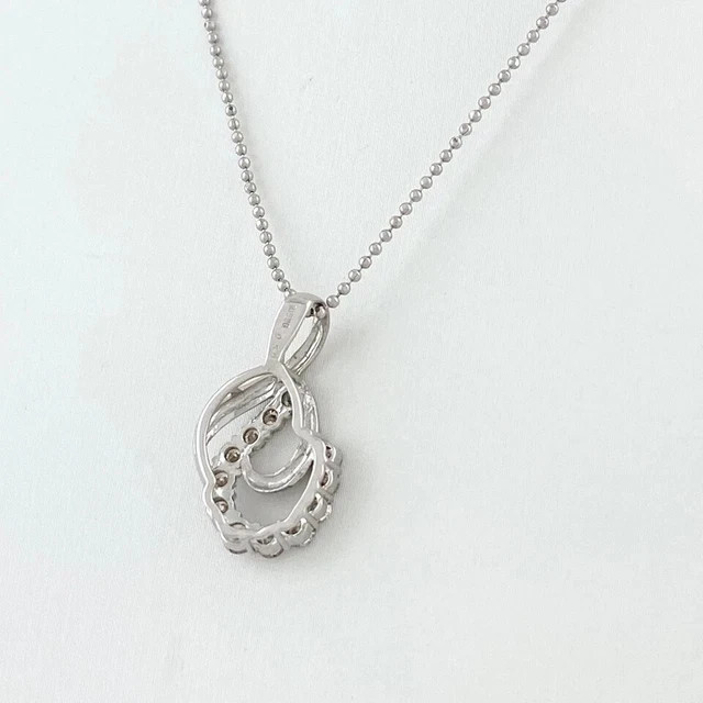 14K White Gold Plated Lab Grown Diamond Women’s Fancy Pendant 1.00Ct Round Cut