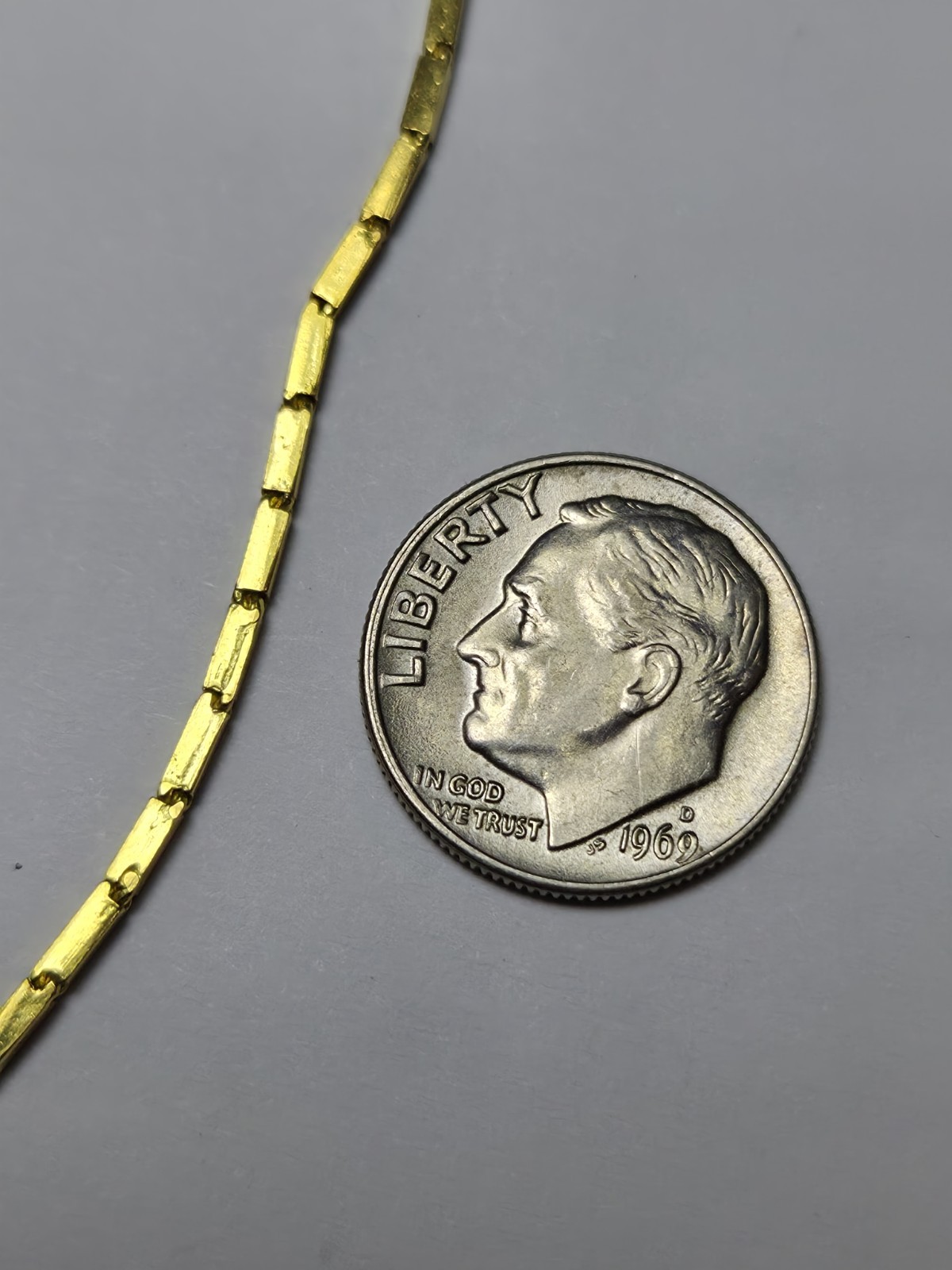 24k Yellow Gold Bar Link Chain Necklace 20.5″ 1.4mm