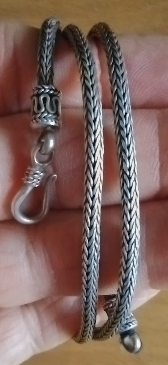 VINTAGE STERLING SILVER 925 HOOK 18″ SPIGA WHEAT CHAIN BALI NECKLACE 3mm 17g