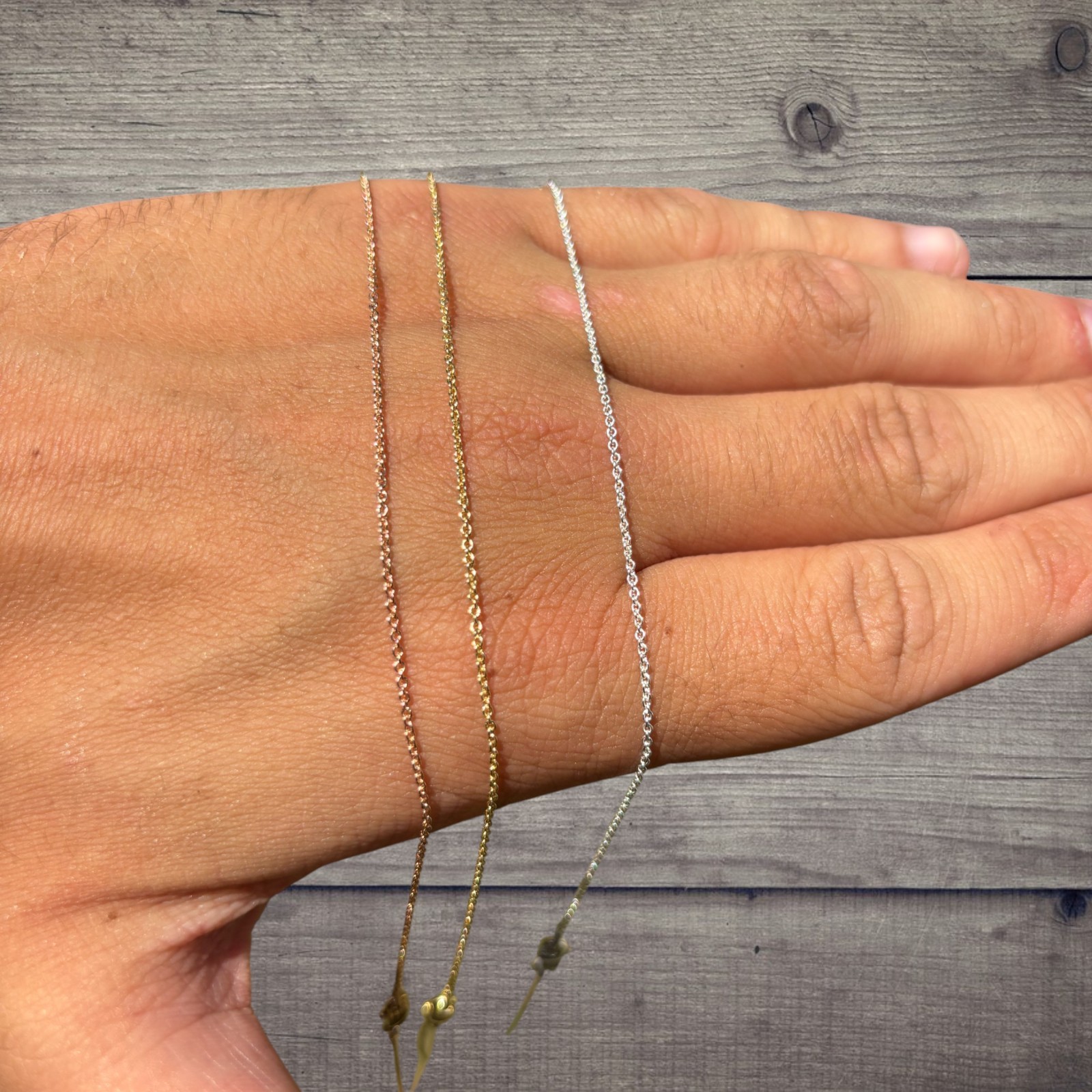 1mm Cable Link Chain – Real Solid 925 Sterling Silver Or 14k Gold/Rose Vermeil