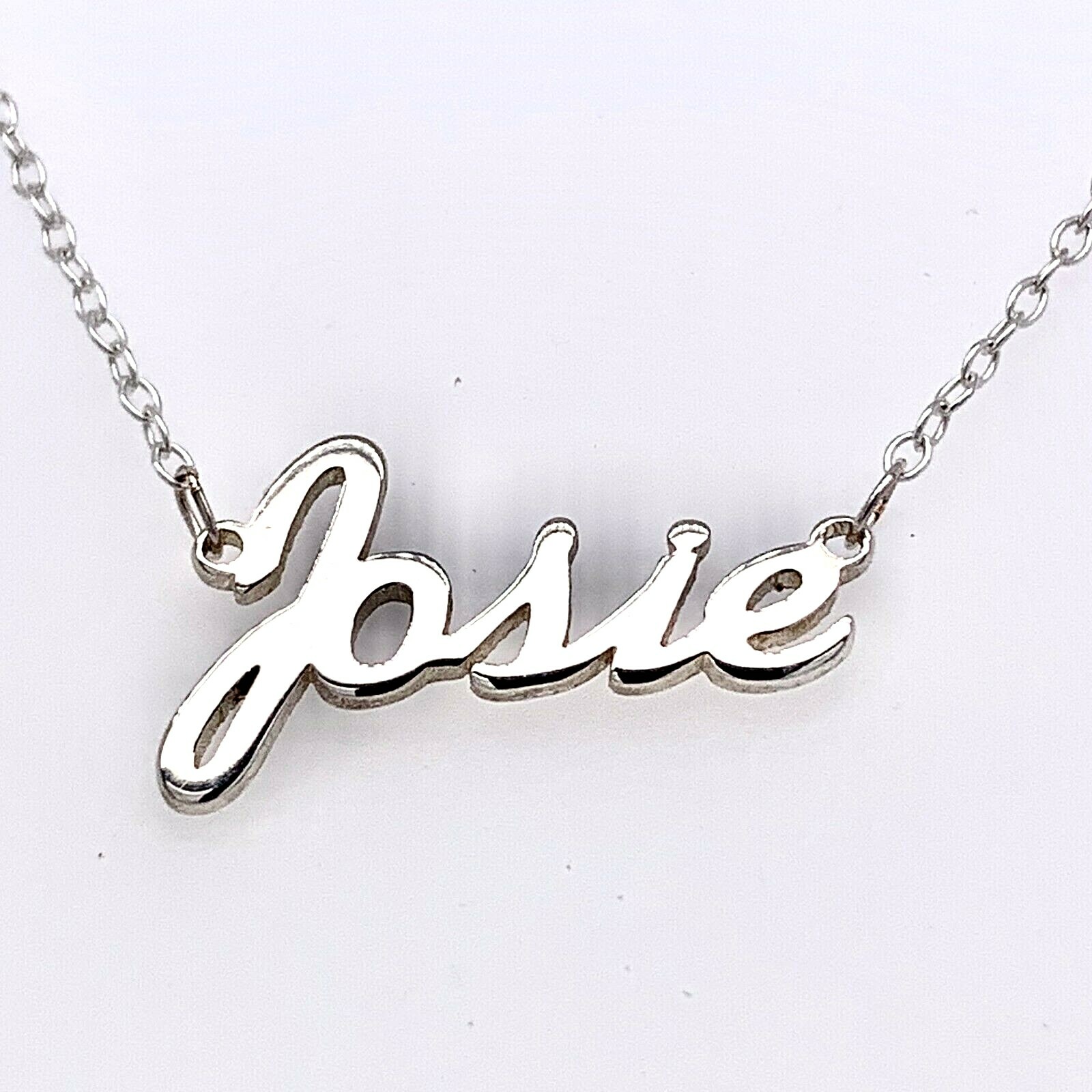 Josie Name Plate Necklace Pendent Sterling Silver female Personalized Custom