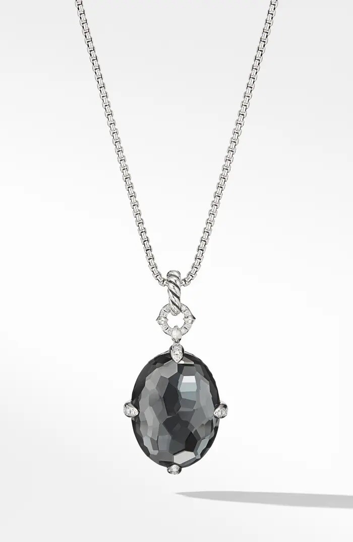 DAVID YURMAN Châtelaine Small Pendant Necklace Hematite/Diamonds/Silver